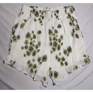 Abercrombie And Fitch White And Green Flowers Flowy Shorts Womens Size XS